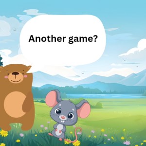 English Story Series – Mouse and Bear playing in the meadow