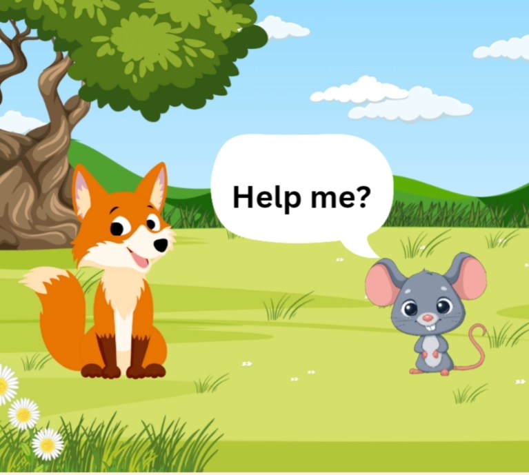 English Story Series – Mouse asks Fox for help in looking for food