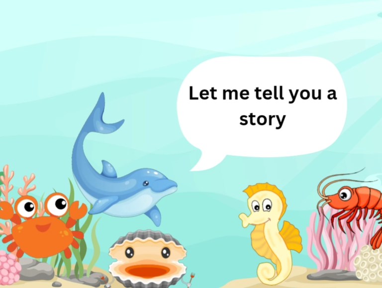 English Story Series – Dolphin and Sea Horse explore the ocean together