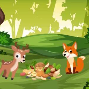 English Story Series – Deer helps Fox to get unstuck from tree