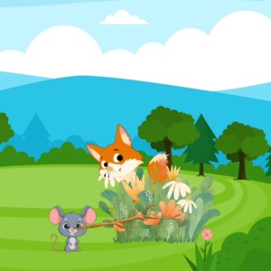 English Story Series – Mouse untangles Fox from bush