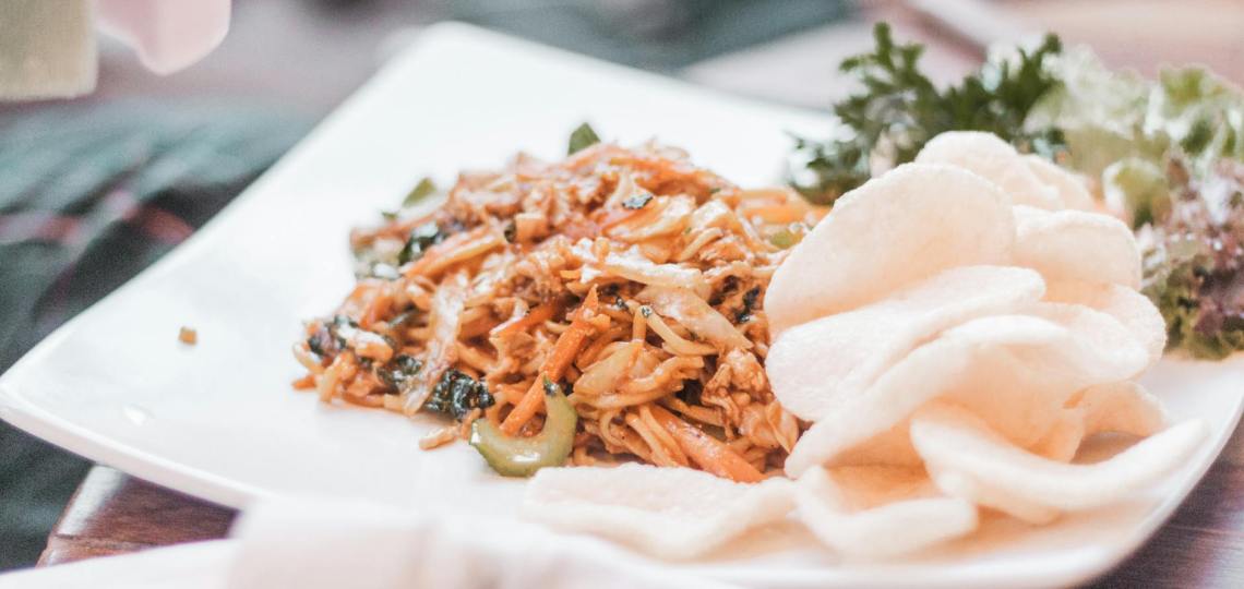 food dish on top of white plate