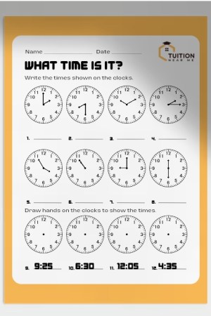 Worksheets: Learn to read the clock