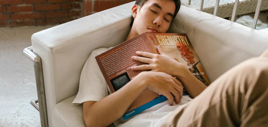 person sleeping on the couch