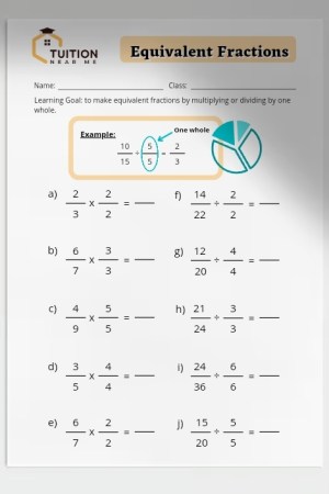 Worksheets: Equivalent Fractions
