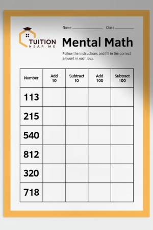 Worksheets: Mental Math