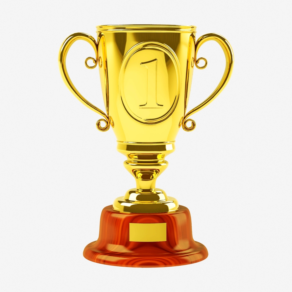 1st prize trophy clipart illustration