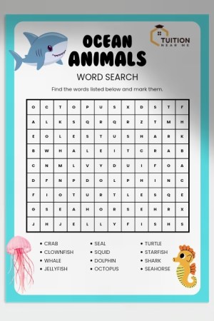 Ocean Animals Word Search