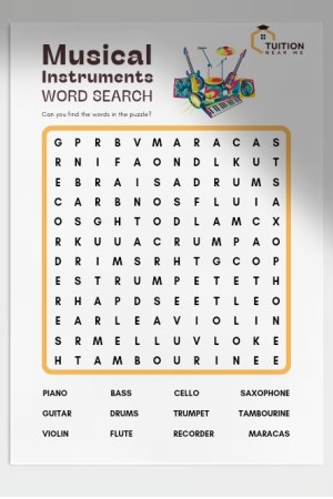 Music Instruments Word Search