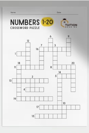 Numbers 1 to 20 Crosswords Puzzle