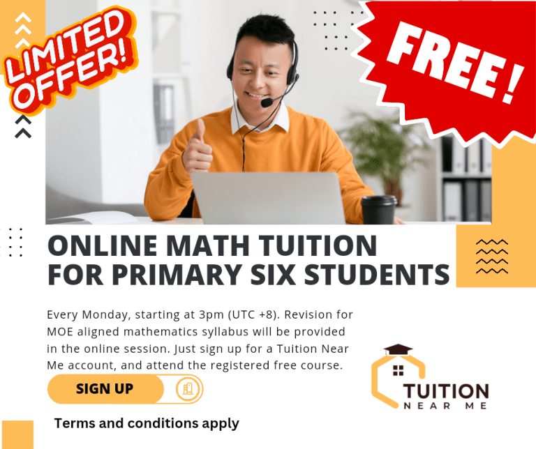 Free Online Math Tuition for Primary Six Students Every Monday