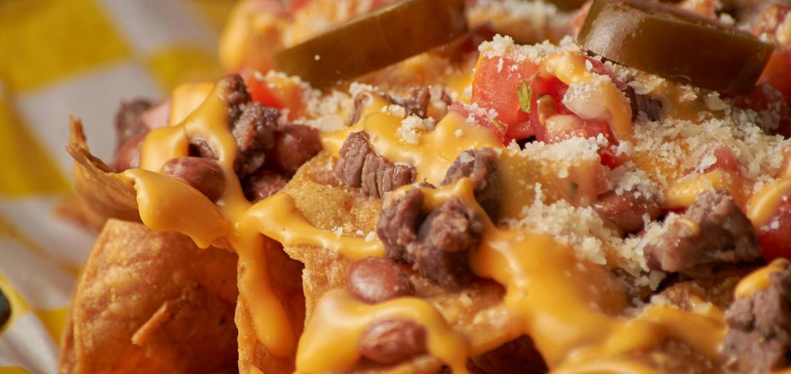 macro photography of nachos